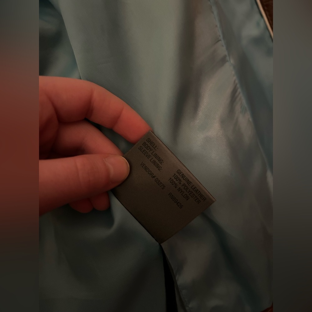 Wilson’s Leather Women’s XL Y2K Inspired Brown Leather Jacket W/ Blue Interior - Picture 16 of 16